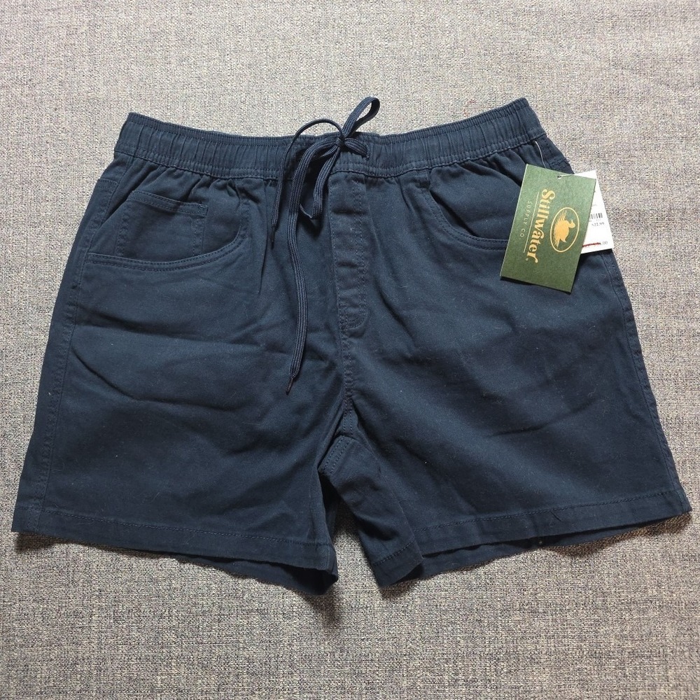 Stillwater Supply Co Shorts Mens Twill Stretch Medium Navy Blue